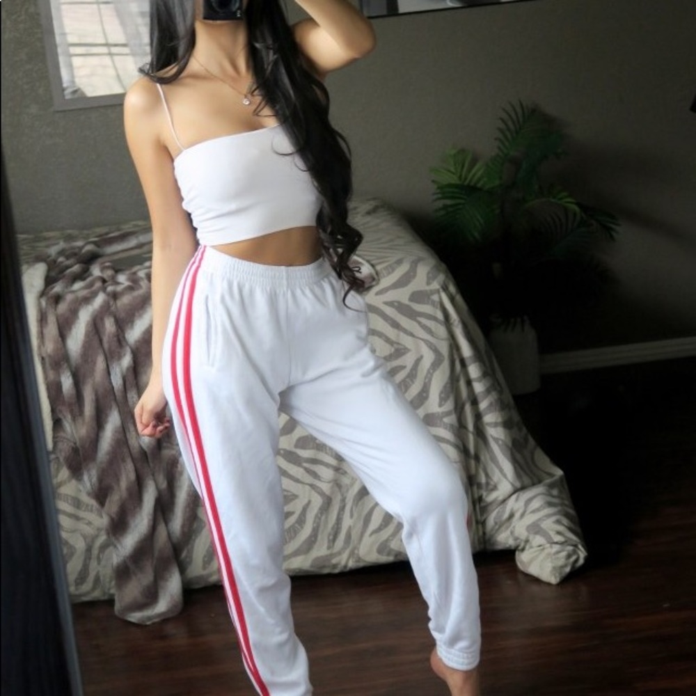 Brandy Melville high rise striped sweatpants